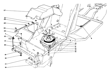 Clutch & Pulley Assembly Diagram and Parts List for 57356 2000001 - 2999999 Toro Lawn Tractor
