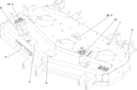 Deck Decal Assembly Diagram and Parts List for 74450TE (310000001-310999999)(2010) Toro Lawn Mower