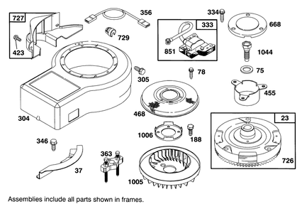 Engine Briggs & Stratton Model 283707-0156-01 Diagram and Parts List for 71180 3900001 - 3999999 Toro Lawn Tractor