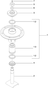 Spindle Assembly Diagram and Parts List for 74943CP (312000001-312999999)(2012) Toro Lawn Mower