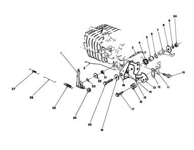 Governor Assembly (Model No. 47pg7) Diagram and Parts List for 20747C 8000001 - 8999999 Toro Lawn Mower