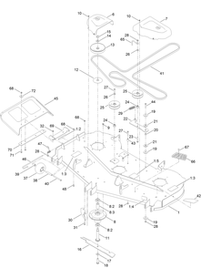 60 Inch Deck Assembly Diagram and Parts List for 75316 400000000 - 411560572 Toro Lawn Tractor