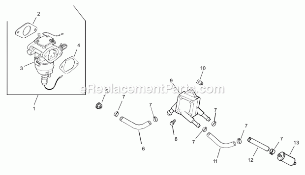 Fuel System Assembly Kohler Cv23s Ps75560 Diagram and Parts List for 74166 240000001-240999999 Toro Lawn Mower