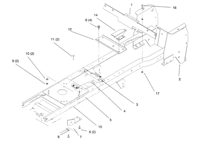 Frame Diagram and Parts List for 72084 6900001 - 6999999 Toro Lawn Tractor