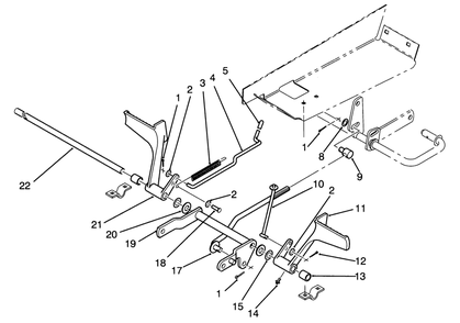 Brake And Clutch Pedal Assembly Diagram and Parts List for 72040 3900001 - 3999999 Toro Lawn Tractor