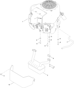 Engine And Muffler Assembly Diagram and Parts List for 77507 400000000 - 415499999 Toro Lawn Tractor