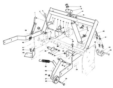 Parking Brake & Lift Frame Assembly Diagram and Parts List for 30718 0000001 - 0999999 Toro Lawn Tractor
