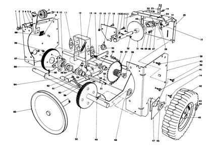 Traction Assembly Diagram and Parts List for 31625 7000001 - 7999999 Toro Snow Blower