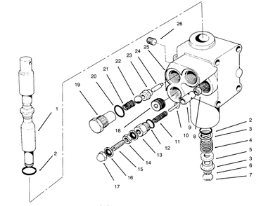 Valve Assembly No. 54-0090 Diagram and Parts List for 30610 490001 - 499999 Toro Lawn Tractor