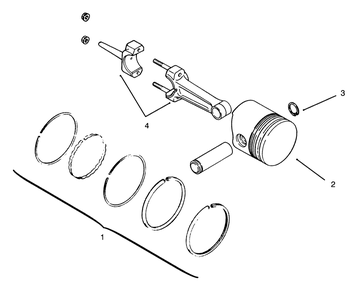 Piston And Rings Diagram and Parts List for 73401 4900001 - 4999999 Toro Lawn Tractor