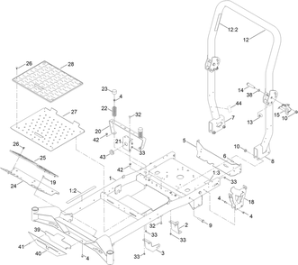 Part Location Diagram of 161-6318-03 Toro Support-Seat