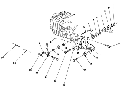 Governor Assembly Engine 47pe-4 (Used On Units With Serial No. 6000101-6002073) Engine 47pf-5 (Used On Units With Serial No. 6002074 & Up) Diagram and Parts List for 16585 6000001 - 6999999 Toro Lawn Mower