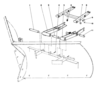 V-Plow Installation No. 30755 (Optional) Diagram and Parts List for 30775 400001 - 499999 Toro Lawn Tractor