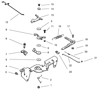 Engine Controls Diagram and Parts List for 74182 (891565-899999)(1998) Toro Lawn Tractor