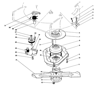 Blade Brake Clutch Assembly Diagram and Parts List for 20676 5000001 - 5999999 Toro Lawn Mower
