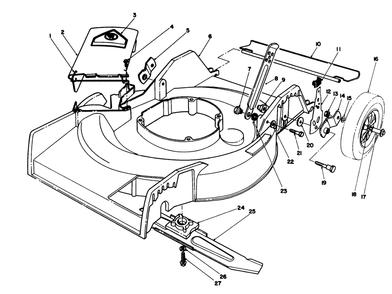 Housing Assembly Diagram and Parts List for 16402 1000001 - 1999999 Toro Lawn Mower