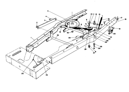 Frame Assembly Diagram and Parts List for 56006 1000001 - 1999999 Toro Lawn Tractor