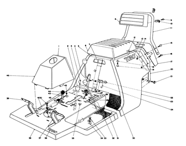 Body And Seat Assembly Diagram and Parts List for 56036 6000001 - 6999999 Toro Lawn Tractor