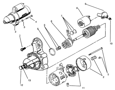 Starter Diagram and Parts List for 73420 4900001 - 4999999 Toro Lawn Tractor
