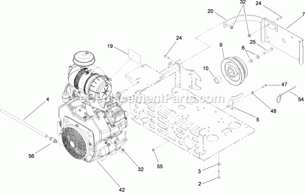 Engine And Clutch Assembly Diagram and Parts List for 74282 280000001-280999999 Toro Lawn Mower