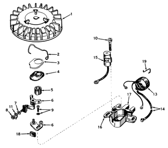 Magneto No. 610794a Engine Model No. Ah520 Type 1584a & 1584b Diagram and Parts List for 38100 1000001 - 1999999 Toro Snow Blower