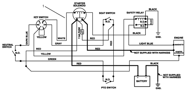 Electrical Schematic Diagram and Parts List for 70040 39000001 - 39999999 Toro Lawn Tractor