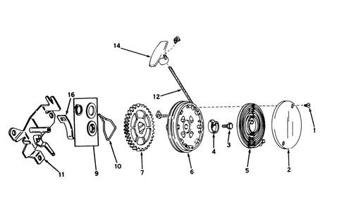 Rewind Starter No. 590519 Diagram and Parts List for 21500 5000001 - 5999999 Toro Lawn Mower
