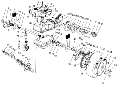 Gear Case Assembly Diagram and Parts List for 22043 6900001 - 6999999 Toro Lawn Mower