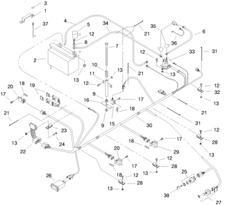 Electrical System Assembly Diagram and Parts List for 74209 (0000001-0000999)(2000) Toro Lawn Mower
