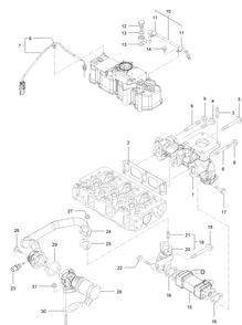 Exhaust Manifold Assembly Diagram and Parts List for 74072 403226744-404399999 Toro Lawn Mower