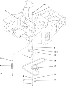 Pump Idler And Belt Assembly Diagram and Parts List for 74410 (280000001-280999999)(2008) Toro Lawn Mower