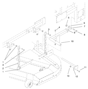 Deck Mounting Diagram and Parts List for 74201 890001 - 899999 Toro Lawn Tractor