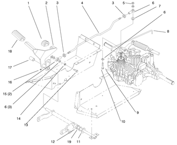 Hydro Control Diagram and Parts List for 72110 7900001 - 7999999 Toro Lawn Tractor