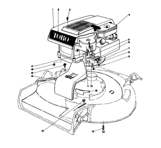 Engine Assembly Model 16287 Diagram and Parts List for 16155 7000001 - 7999999 Toro Lawn Mower