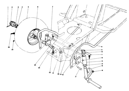 Front Axle Assembly Diagram and Parts List for 57360 2000001 - 2999999 Toro Lawn Tractor