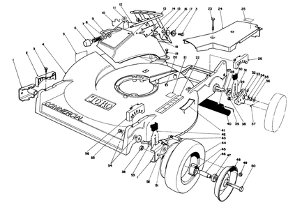 Housing Assembly (Model 22030) Diagram and Parts List for 22030 0000001 - 0999999 Toro Lawn Mower