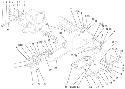 Attach-A-Matic & Hitch Assembly Diagram and Parts List for 73580 9900001 - 9999999 Toro Lawn Tractor