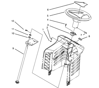 Steering Assembly Diagram and Parts List for 71182 5910001 - 5999999 Toro Lawn Tractor
