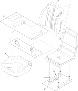 Seat Assembly Diagram and Parts List for 74453TE 404621105-999999999 Toro Lawn Tractor
