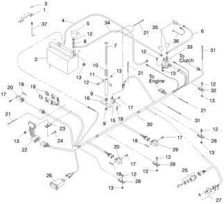 Electrical System Assembly Diagram and Parts List for 74205 990001 - 999999 Toro Lawn Tractor