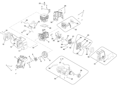 Power Head Components Assembly Diagram and Parts List for 51958 322000001 - 322999999 Toro Trimmer
