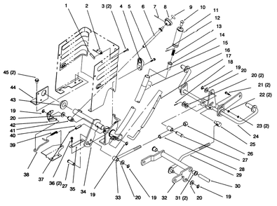 Lift Lever And Height Of Cut Diagram and Parts List for 72064 6900001 - 6999999 Toro Lawn Tractor