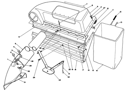 Twin Bagger Grass Catcher Model 59053 (Optional) Diagram and Parts List for 56133 1000001 - 1999999 Toro Lawn Tractor