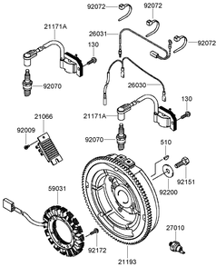 Electric Equipment Assembly Diagram and Parts List for 74237CP (270000001-270999999)(2007) Toro Lawn Mower