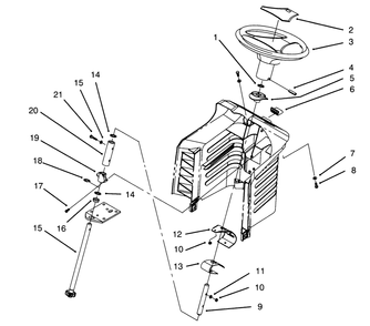 Steering Assembly Diagram and Parts List for 71202 5900001 - 5999999 Toro Lawn Tractor