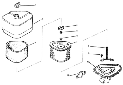 Air Cleaner Diagram and Parts List for 30157 690001 - 691407 Toro Lawn Tractor Accessories