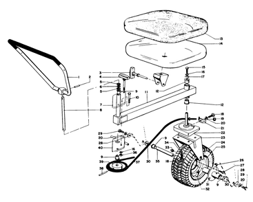 Sulky Assembly Diagram and Parts List for 3108 2000001 - 2999999 Toro Lawn Tractor Accessories