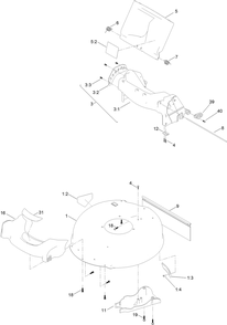 Housing And Chute Assembly Diagram and Parts List for 21357 400000000 - 410499999 Toro Lawn Mower