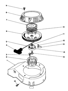 Recoil Assembly Diagram and Parts List for 20747 5000001 - 5999999 Toro Lawn Mower
