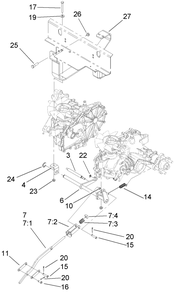 Part Location Diagram of 109-0223 Toro LINK-CENTER, OVER